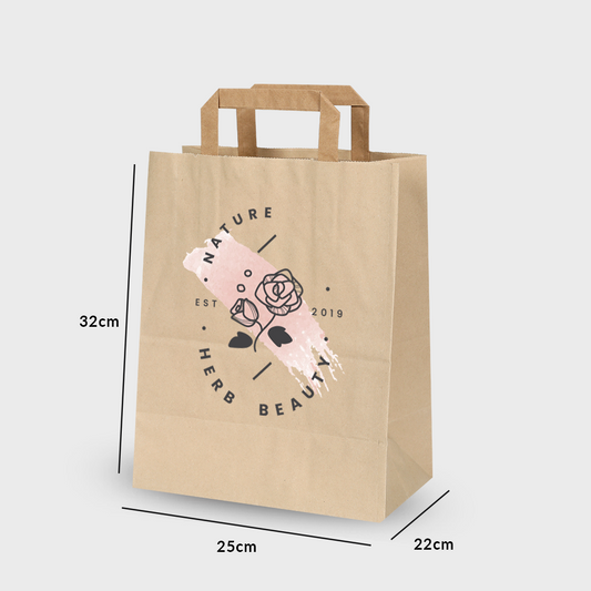 Flat Handle Paper Bag 32x22x25CM
