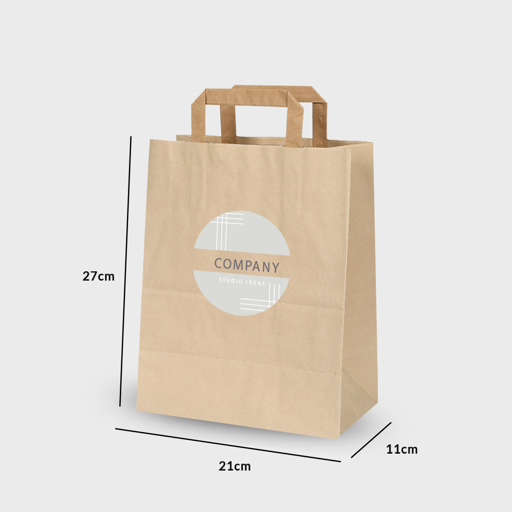 Flat Handle Paper Bag 21X11X27CM