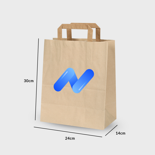 Flat Handle Paper Bag 24X14X30CM