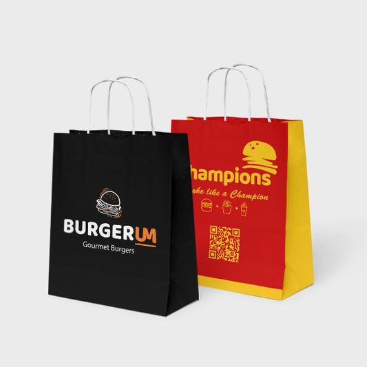 Fully Customised - Twisted Handle Paper Bag 25X14X30CM