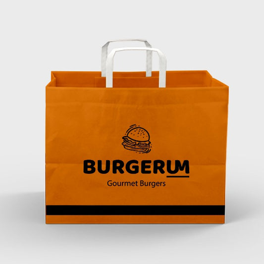 Fully Printed Flat Handle Paper Bag 32X22X25CM
