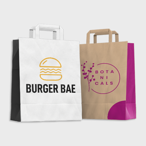 Fully Printed Flat Handle Paper Bag 24X14X30CM