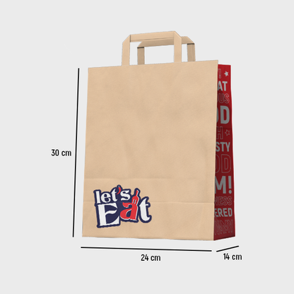 Fully Printed Flat Handle Paper Bag 24X14X30CM