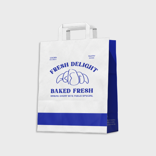 Fully Printed Flat Handle Paper Bag 21X11X27CM