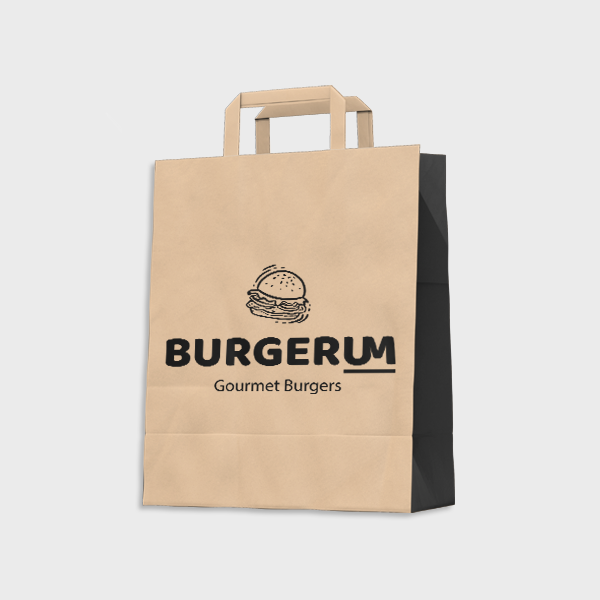 Fully Printed Flat Handle Paper Bag 24X14X30CM