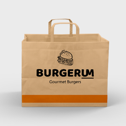 Fully Printed Flat Handle Paper Bag 32X22X25CM