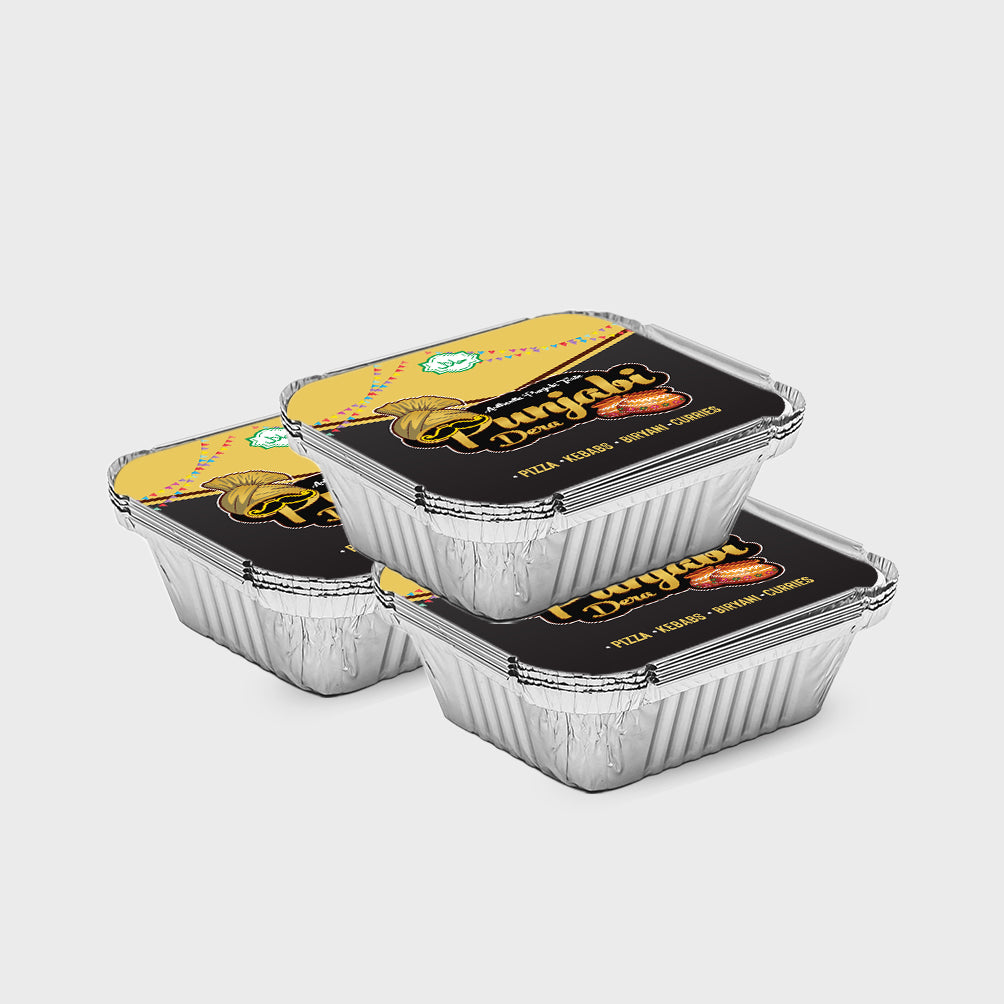 Custom printed paper lids for foil container N0.2 115X140mm