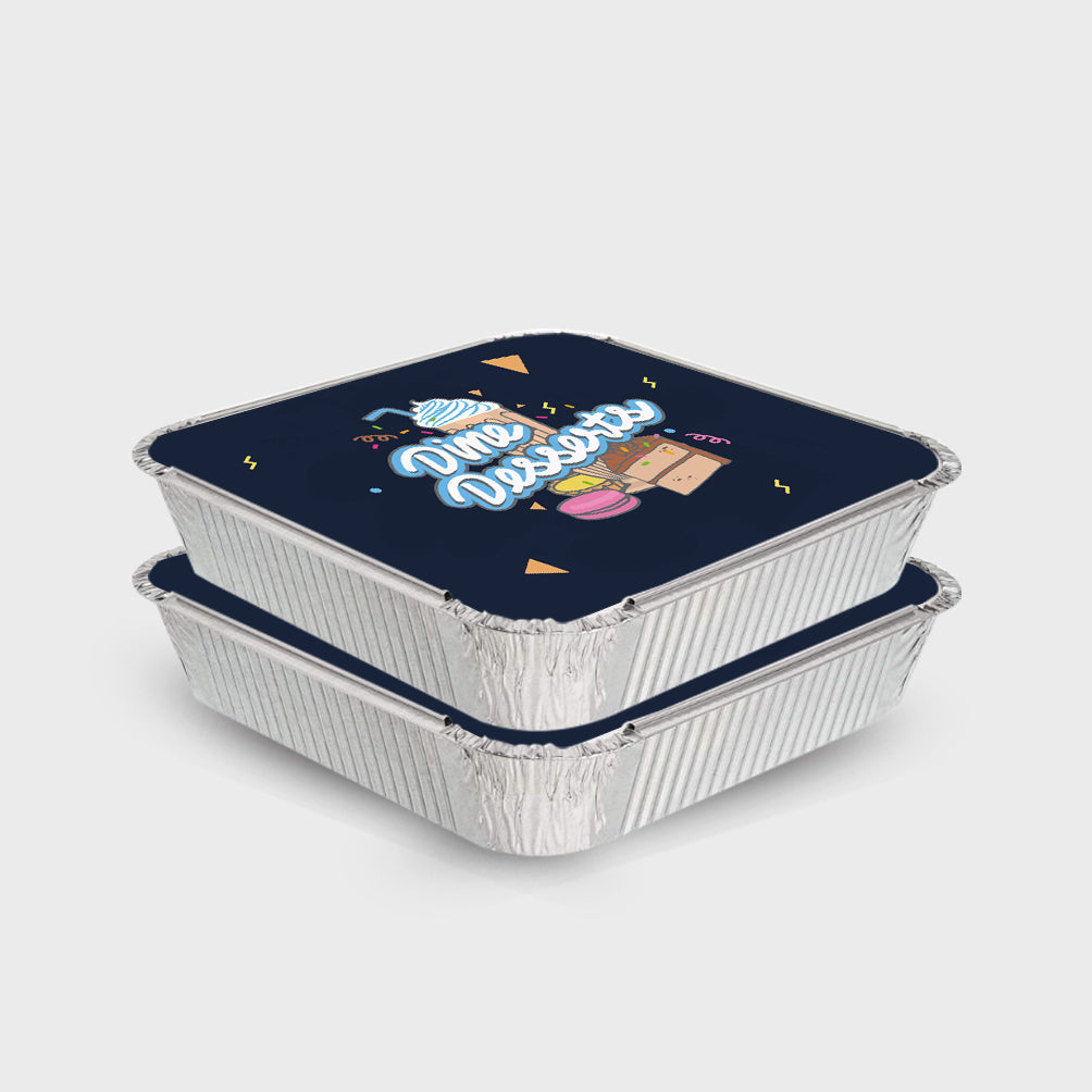 Custom printed paper lids for foil container N0.9 230X230mm