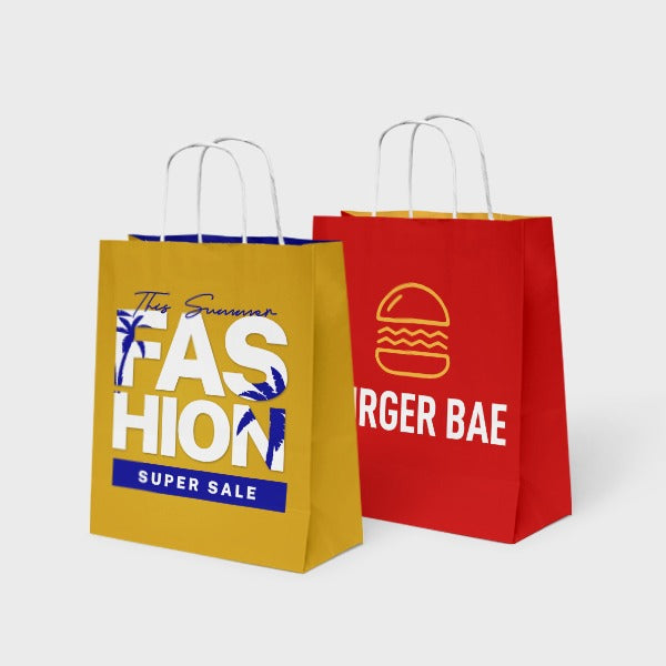 Fully Customised - Twisted Handle Paper Bag 25X14X30CM