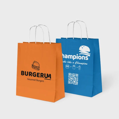 Fully Customised - Twisted Handle Paper Bag 25X14X30CM