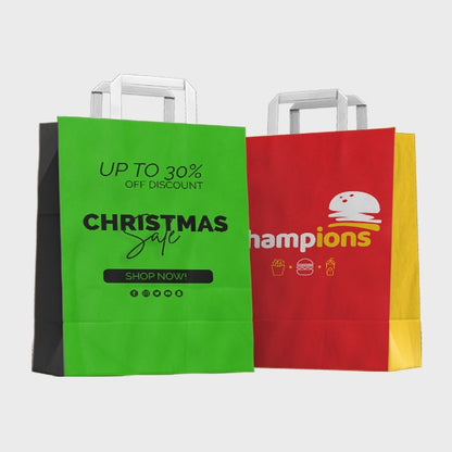 Fully Printed Flat Handle Paper Bag 21X11X27CM