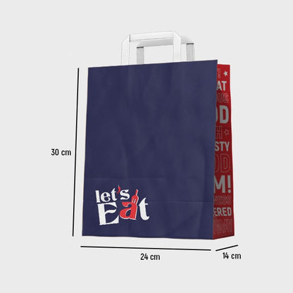 Fully Printed Flat Handle Paper Bag 24X14X30CM