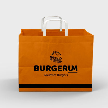 Fully Printed Flat Handle Paper Bag 32X22X25CM