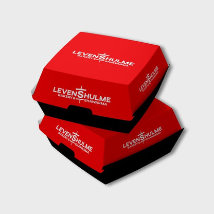 HP6 Burger Box - 300gsm Gluded - Foil box