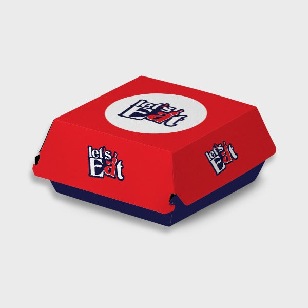 HP6 Burger Box - 300gsm Gluded - Foil box