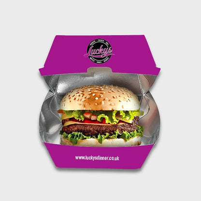 HP6 Burger Box - 300gsm Gluded - Foil box