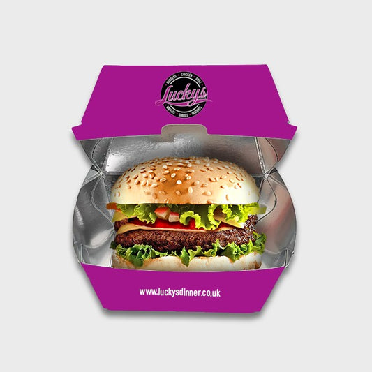 HP6 Burger Box - 300gsm Gluded - Foil box